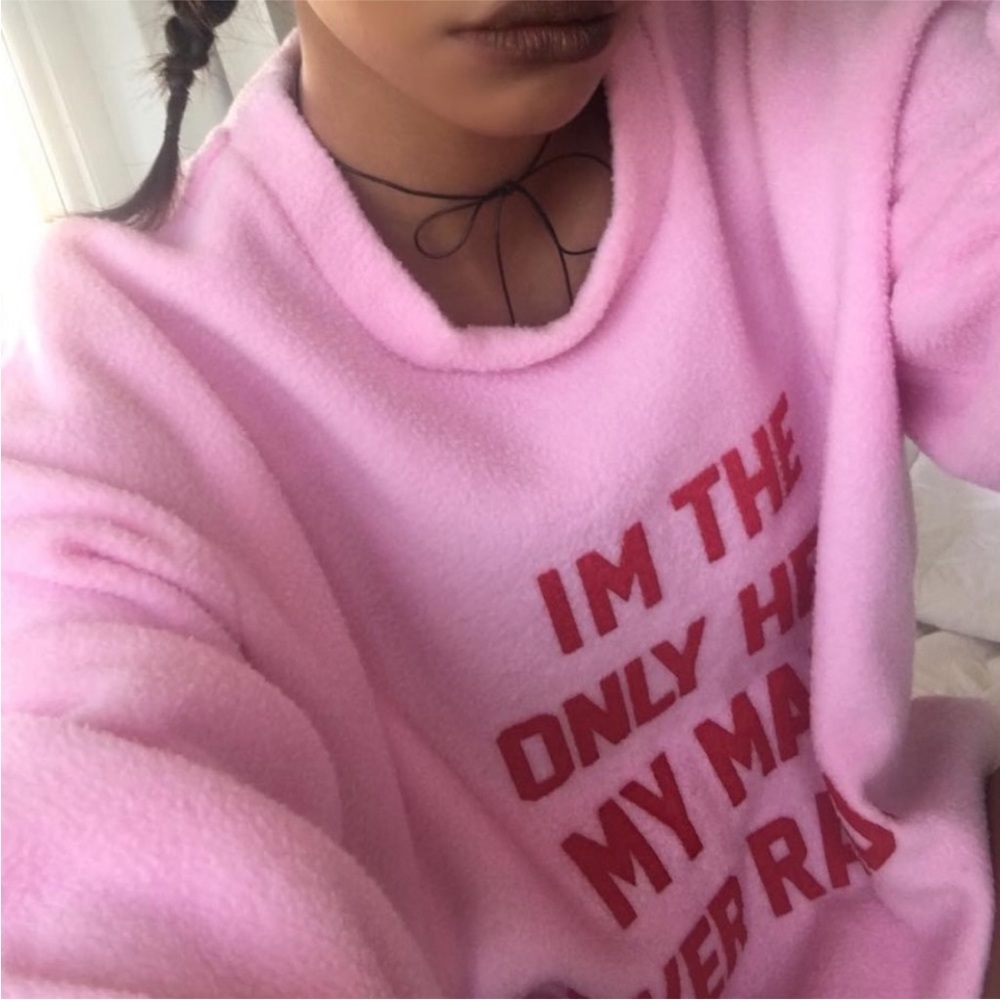 Daydreamer Revolve Cotton Candy Pink Fleece top in XL - Picture 5 of 9